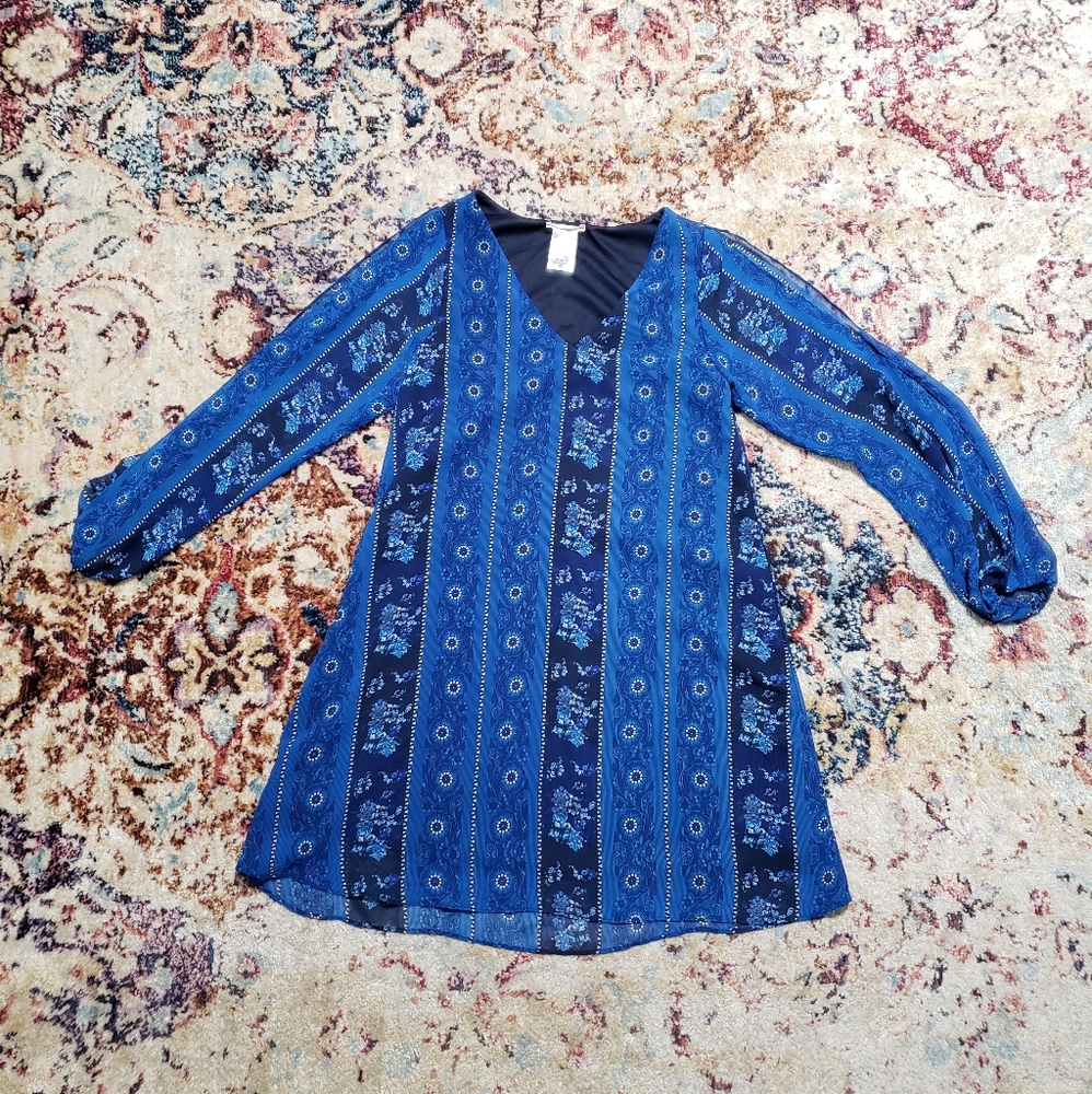 InTu Split Cold-Shoulder Boho Minidress